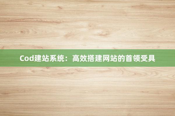 Cod建站系统：高效搭建网站的首领受具